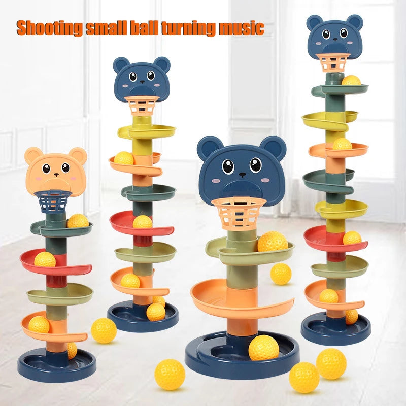 MiniGenius Rolling Ball Tower – Spin, Stack & Play!