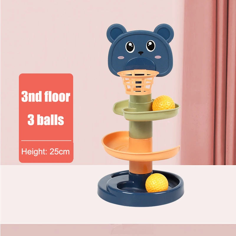 MiniGenius Rolling Ball Tower – Învârtiți, stivuiți și jucați!