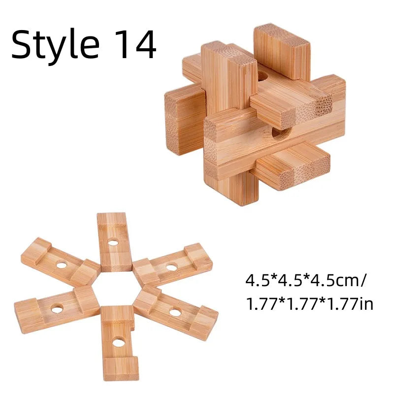 MiniGenius Wooden IQ Puzzle – Joc de blocare 3D care stimulează creierul!