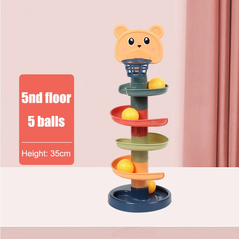 MiniGenius Rolling Ball Tower – Spin, Stack & Play!