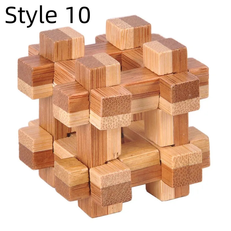 MiniGenius Wooden IQ Puzzle – Joc de blocare 3D care stimulează creierul!