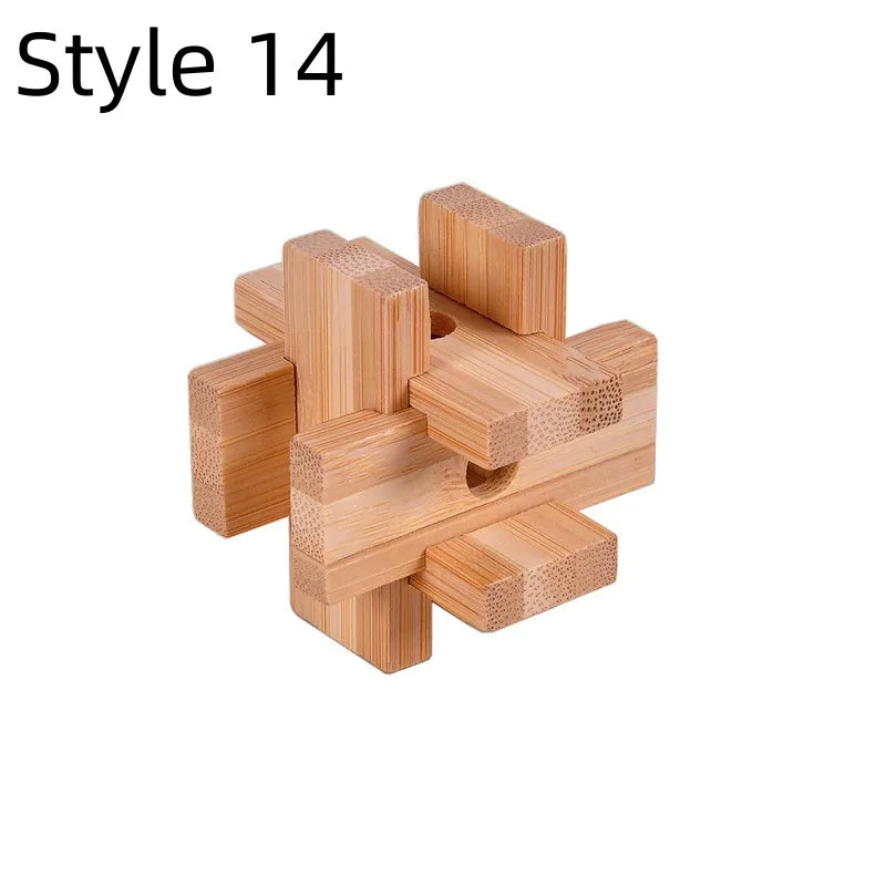 MiniGenius Wooden IQ Puzzle – Joc de blocare 3D care stimulează creierul!