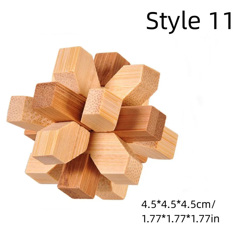 MiniGenius Wooden IQ Puzzle – Joc de blocare 3D care stimulează creierul!