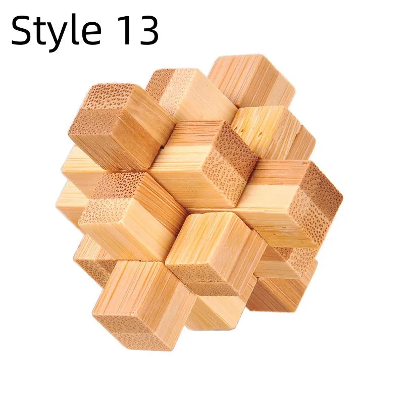 MiniGenius Wooden IQ Puzzle – Joc de blocare 3D care stimulează creierul!