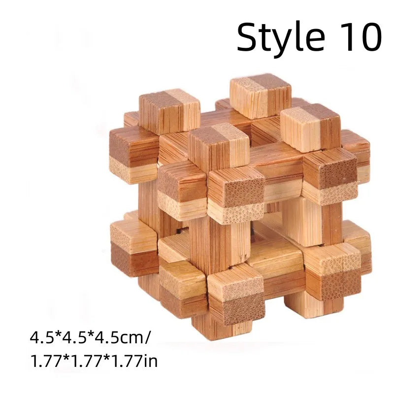 MiniGenius Wooden IQ Puzzle – Joc de blocare 3D care stimulează creierul!